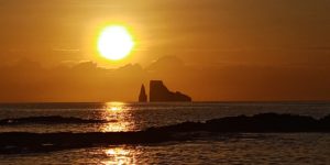 Beautiful sunset on the Galapagos Islands